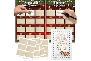 KAÏDENSÏ Calendario Avvento Personalizzato Gratta E Vinci - Calendario Dell'Avvento Creativo Uomo Donna 2025 - Idea Regalo Natale Originale per Lui e Lei