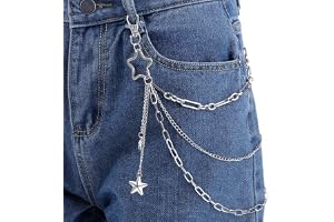 APLZGMG legering byxkedja, flersteg stjärn midjekedja, punk hip hop byxkedja, goth jeanskedja, stilfull kedjeländ, jeans-acce