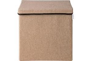 LIFENEY Scatola portaoggetti con coperchio in marrone, pieghevole, adatta per scaffali cubi, scatola per la cameretta dei bambini, cestino portaoggetti per bambini