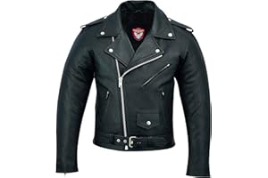 Warrior Gears - Veste de moto en cuir Brando | Cuir véritable souple