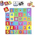 Tapis Puzzle En Mousse 86 Pièces - Lettres Et Chiffres Multicolores, Dimensions 31,5 X 31,5 Cm, épaisseur 1 Cm