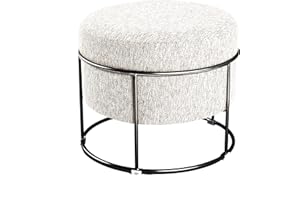 HAKU Möbel Hocker, MDF, schwarz-creme, Ø 48 x H 44 cm