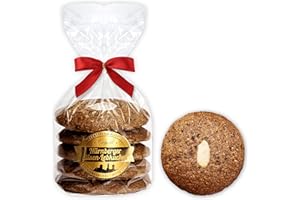 ‎LEBKUCHENWELT Lower Carb Elisenlebkuchen aus Nürnberg - 5 Stück - 250g | Natur ohne Glasur - Original Nürnberger Lower Carb Lebkuchen mit Haselnüssen Mandeln weniger Zucker LEBKUCHEN WELT
