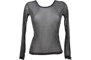 MISS ROUGE Miss Rojo Camiseta, Top de Velo, Brillante/Brillo