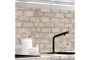 Küchenrückwand selbstklebend Matt-Optik - ALTE MAUER - 1.8mm, versteift, alle Untergründe, Hart PET Material, PREMIUM 60 x 220cm