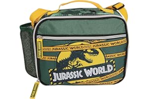 Popgear - Jurassic World Park Logo Boys Lunch Box, Equipaje- Equipaje para niños Niños, Forest Green, One Size -