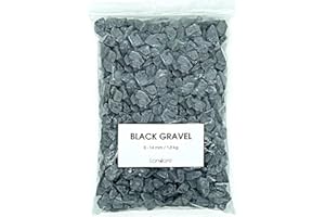 Landare Ghiaia Nero 1,8Kg - Ghiaia per Acquario - Sassolini Decorativi per Vasi - Sassi Decorativi per Vasi - Ghiaia per Vasi - Sassolini per Acquario - Ghiaia per Giardino (8-14 mm)