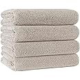 POLYTE Quick Dry Lint Free Microfibre Bath Towel, 76 x 145 cm, Pack of 4 (Beige)