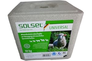 Solsel Mineralleckstein Universal ohne Kupfer 10 kg für Schafe Rinder Pferde Wild (1x 10 kg GP 1,20€/kg)