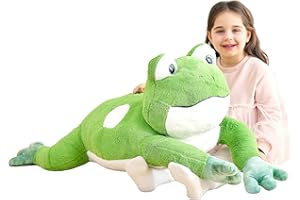IKASA Peluche Grenouille Géante Animal Jouet - Gran Mignon Moelleux Peluche Grosse Douce Animaux de Grande Taille Adorable - Cadeaux pour Les Enfants Filles Garçons Amie (78cm, Vert)