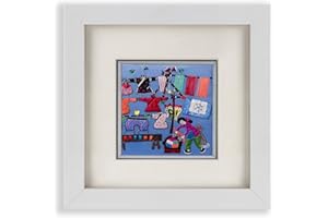 Ebherys Embroidery Art, Pure Hand Needlework on Silk Mat Framed with Wood Frame hanging only, Chinese Style Wall Décor, Special Gifts (Rustic Life)