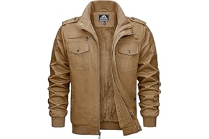 KEFITEVD Chaquetas de Invierno de Vellón para Hombre Chaqueta Militar Gruesa y Cálida Multibolsillos Cortaviento Chaqueta de Trabajo