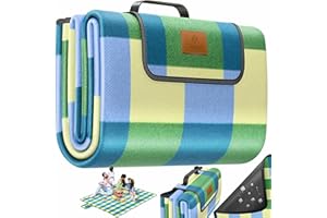 KESSER® Couverture de Pique-Nique et Camping XXL 200 x 200 cm | Isolée Thermiquement, Imperméable Avec Poignée | Enroulable Pour la Plage