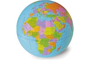 Mapiberia Globo Terráqueo Hinchable Bolamundo Castellano, 40 cm, Azul