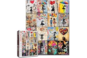Tucocoo Banksy Casse-tête artistique pour adultes Graffiti coloré de 1 000 pièces Puzzle de rue Collage de rue Artwork Bricolage Jouets éducatifs pour les adultes