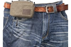 diodrio Gürteltasche für Herren und Damen, YKK-Reißverschlüsse, EDC-Tasche, Gürteltasche für Reisen, Wandern, Outdoor, wasserabweisend, strapazierfähiges, gewachstes Segeltuch, Olivgrün, Größe M,