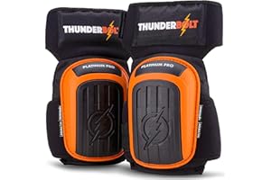 Thunderbolt Genouillère Travail, Genouillères Professionnelles de Coussin de Gel - Genouillere Travaux Bricolage Sol - Protection Genoux Travail Jardinage - Genouillère Carreleur - Knee Pads