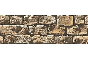 A.S. Création Bordüre - Papierbordüre in moderner Steinoptik in Beige, Gelb und Schwarz - auf 5,00 m x 0,17 m je Rolle