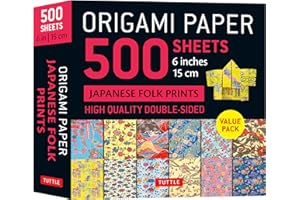 Origami Paper 500 Sheets Japanese Folk Prints 6" (15 Cm): Tuttle Origami Paper: Double-sided Origami Sheets Printed With 12 Different Designs (Instructions for 5 Projects Included)