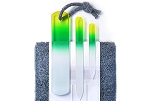 GLADZY Juego de Limas de Cristal Checo para Uñas – Lima de Callos, Doble Superficie de Granos Diferentes, Manicura y Pedicura, Cuidado de las Uñas y Nail Art Profesional, Calidad de la UE