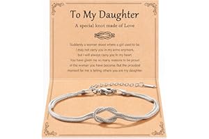 POWWA Love Knot Bracelet with Meaning Cards, Best Friend Sister Daughter Friendship Birthday Christmas Jewellry Gifts for Women Her Bff Bestie