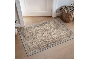 BEIMO Boho Teppich Wohnzimmer Schlafzimmer Vintage Waschbare Teppich Kurzflor rutschfest Teppiche für Küche 60X90CM