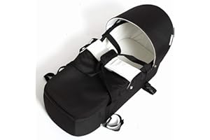 VIDIAMO - Couffin - Dès la Naissance à 6 mois ou 9 kg - Souple et Léger (2,1 kg) - 2 Anses - Matelas et Capote Amovibles - Jupe Zippée - Déhoussable - Nacelle Compatible Poussette Limo - Coloris Noir