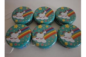 Schnooridoo 6 x Metall JoJo Einhorn Unicorn 5 cm Regenbogen Mitbringsel Kindergeburtstag Give Away Tombola