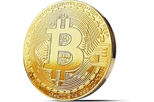 innoGadgets® Bitcoin-medalj 24 karat äkta guldpläterad med skyddande fodral 1 styck