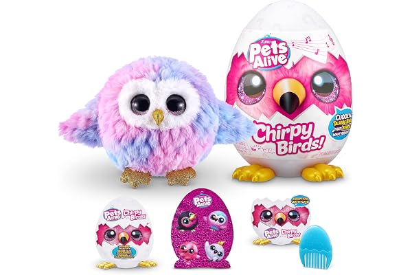 Pets Alive Chirpy Birds Jouet interactif avec Parole électronique et répétition, Hibou