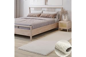 ‎MY-RUG MY-RUG Teppich Shaggy Star Hochflor rechteckig Creme 200 x 80 cm - Wohnzimmerteppich, Langflor, Günstig