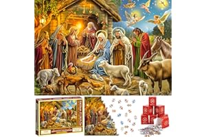 BARAKYEG Calendario Avvento 2025 Natività Puzzle per Donna Uomo Kinder,Nascita di Gesù Calendario di Natale,Jigsaw Puzzle natalizio 24 scatole,puzzle regalo di Natale conto alla rovesci e rovescia