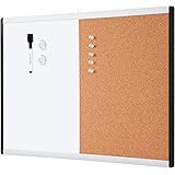 Amazon Basics - Rettangolare Lavagna magnetica cancellabile e bacheca combinata, con struttura in plastica e alluminio, Confe