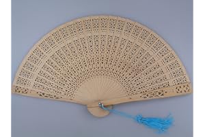Yoaxia Sandelholzfächer 18 cm Handfächer Sandalwood Fan Fächer Sandelholz/naturfarben