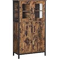 VASAGLE Dressoir, keukenkast met lade, dressoir met deuren, multifunctionele kast, metalen frame, kast, voor woonkamer, eetkamer, hal, vintage bruin-zwart LSC103B01 VASAGLE Dressoir, keukenkast met lade, dressoir met deuren, multifunctionele kast, metalen frame, kast, voor woonkamer, eetkamer, hal, vintage bruin-zwart LSC103B01