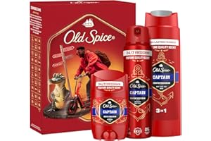 ‎OLD SPICE Old Spice Urban Traveller Geschenkset mit Captain Deostick, Deospray, Duschgel, 24/7 Frischhh bei täglicher Anwendung, langanhaltender Duft in Parfumqualität