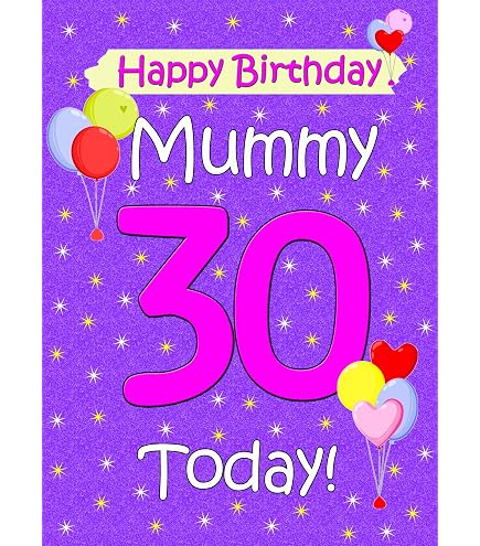 Hunts England Geburtstagskarte Für Mutter Zum 30. – „Best Ever Mummy“, Bunt, 14,8x14,8 Cm