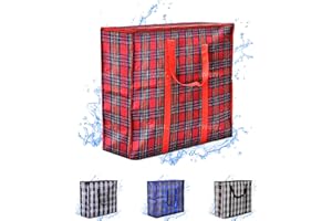 ADALEX GLOBAL 82L Extra Large JUMBO Storage Bags 190GSM for Organizing | Heavy-Duty Laundry Bags with zips for Clothes, Bedding | Durable Laundry Bag with Reinforced Handles. (RED)