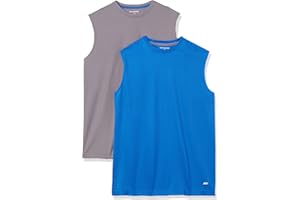 Amazon Essentials Camiseta Técnica sin Mangas, Musculación, Rendimiento Deportivo Hombre, Pack de 2