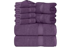 Utopia Towels Ensemble de Serviettes de Bain 8 pièces; 2 Serviettes de Bain, 2 essuie-Mains et 4 débarbouillettes - Coton - Qualité d'hôtel, Super Doux et très Absorbant (Prune)