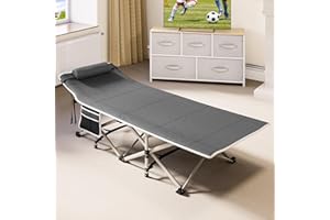 YITAHOME Letto da campeggio pieghevole per adulti, extra largo 71,1 cm, portatile, comodo lettino da campeggio con capacità di 280 kg, per viaggio/ufficio/all'aperto, grigio