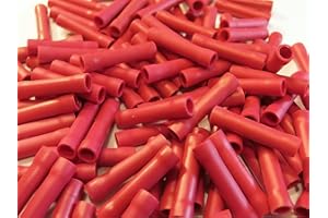 L.K.S CONNECTIONS RED SPLICE TERMINALS BUTT CONNECTORS CRIMPS 25 50 100 pack (25)