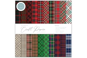 Craft Consortium Double-Sided Paper Pad 6"X6" 40/Pkg-Tartan, 20 Designs