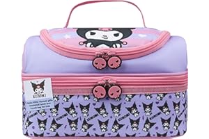 Get Trend Hello Kitty Kuromi Lunchtasche Kinder Isoliert Lunch Bag für Brotdose mit 2 Fächern für Schule Kita Kindergarten Kawaii Geschenk Idee (Multi Kuromi)