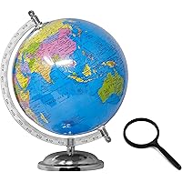 zest 4 toyz Globe for Kids, STEM STEAM Educational World Globe with 75mm Magnifying Glass for Kids/Political Globe…