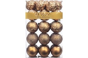 KI Store Palline di Natale Albero di Natale Ornamenti di Decorazione infrangibilePalle per Appendere Natale Decorazioni Festival Decorazioni Natalizie (6cm, Marrone)