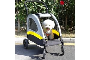 BingoPaw Składany wózek dla małych psów: Wózek na kółkach 20 kg, 4 koła, 60x46x50cm