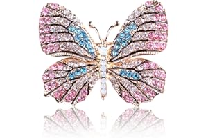 Kaichen Butterfly Colorful Rhinestone Brooch, Jewelry for Women, Girls, Ladies, Exquisite Packaging