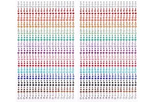 MaoXinTek Strass Autocollants Adhésif Gem Bijoux pour Visage Yeux Ongles Enfants DIY Artisanat Cartes Embellissement Acrylique Diamant Décorations 15 Couleurs 1800 Pièces