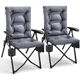 Ever Advanced Folding Camping Chair, Adjustable Backrest, 150 kg | Folding Chair High Backrest, Adjustable 4 Positions, Thick